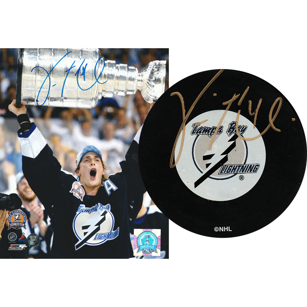 Vincent Lecavalier Autographed Combo Lot - 8X10 Photo & Puck