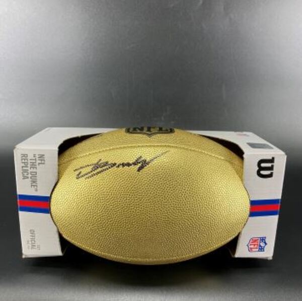 NFL - Jets David Bailey Signed Gold Composite Football