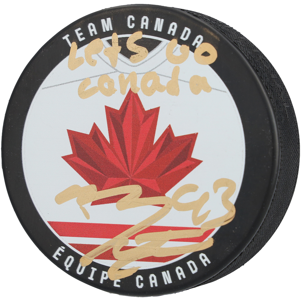 Mitch Marner Vegas Golden Knights Autographed Team Canada 2026 Olympics Hockey Puck with 