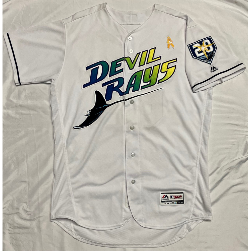Game Used 20th Anniversary Devil Rays Jersey Diego Castillo 3 Games