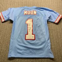 HOF - Oilers Warren Moon Signed Mitchell and Ness Jersey with HOF 06 Ins...