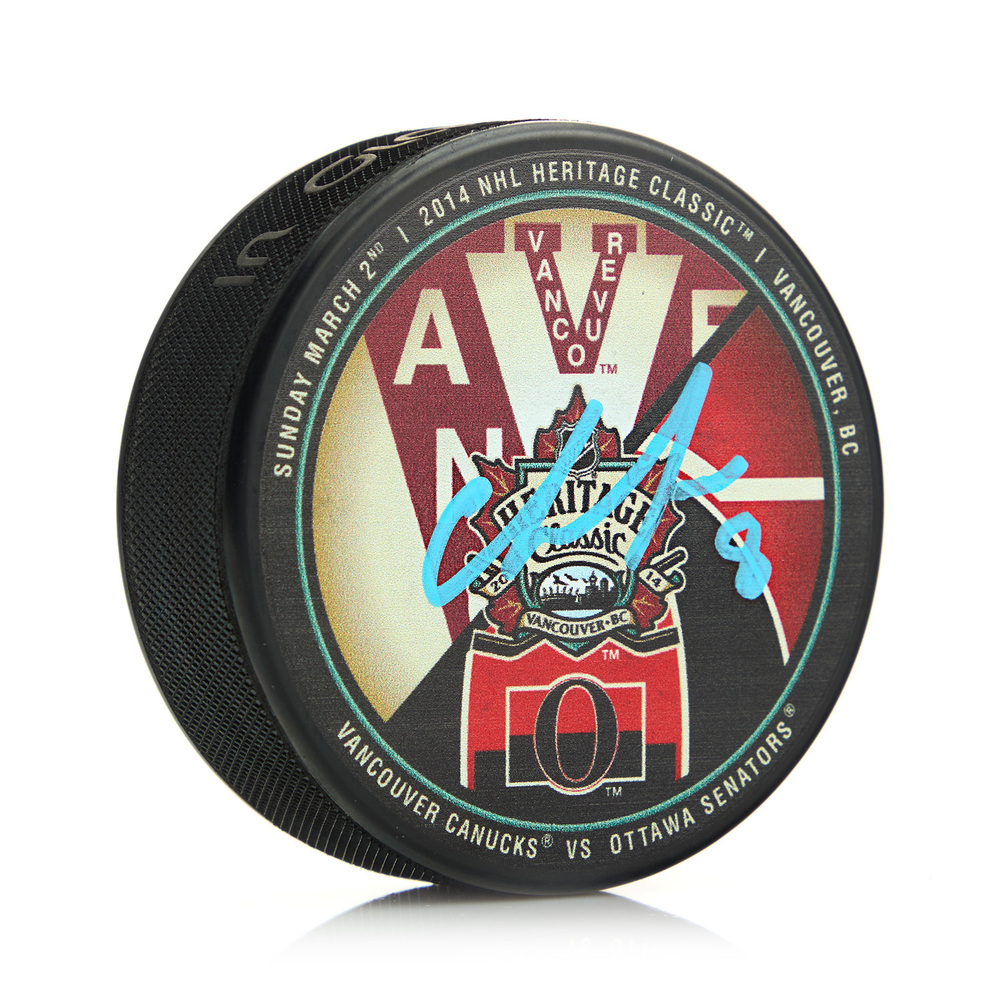 Chris Tanev Signed Vancouver Canucks 2014 Heritage Classic Souvenir Puck