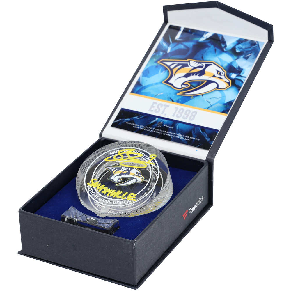 Filip Forsberg Nashville Predators Autographed Crystal Puck with 