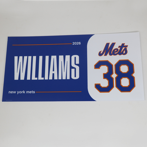 Photo of Devin Williams #38 - Game-Used Locker Nameplate - Authenticated to 2 Games - 2026 Season