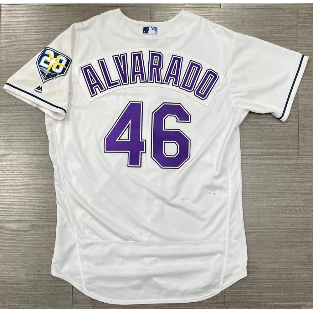 Game Used 20th Anniversary Devil Rays Jersey Jose Alvarado 4 Games