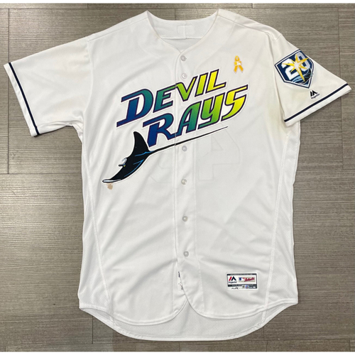Game Used 20th Anniversary Devil Rays Jersey Jose Alvarado 4 Games