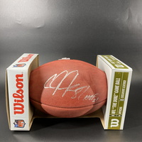 HOF - Lions Calvin Johnson Signed Authentic Football with 100 Seasons Lo...