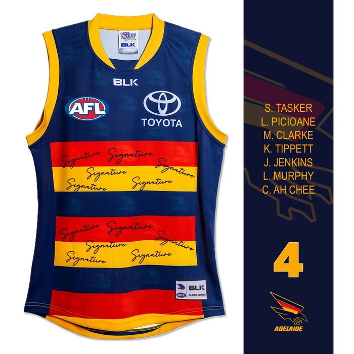 Photo of AFL Adelaide Crows #4 Past & Current Players Signed Guernsey