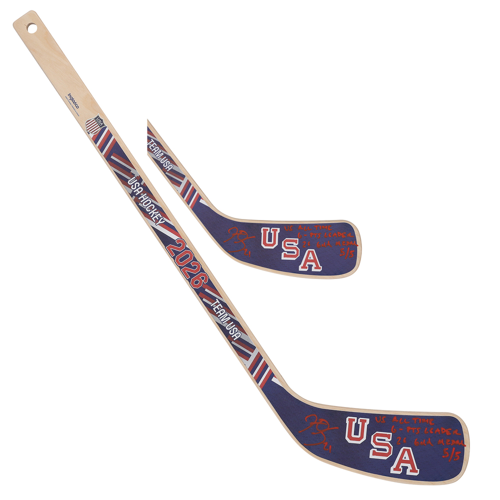 Hilary Knight Team USA Autographed 2026 Olympics Mini Wood Stick with Multiple Inscriptions - Limited Edition of 5