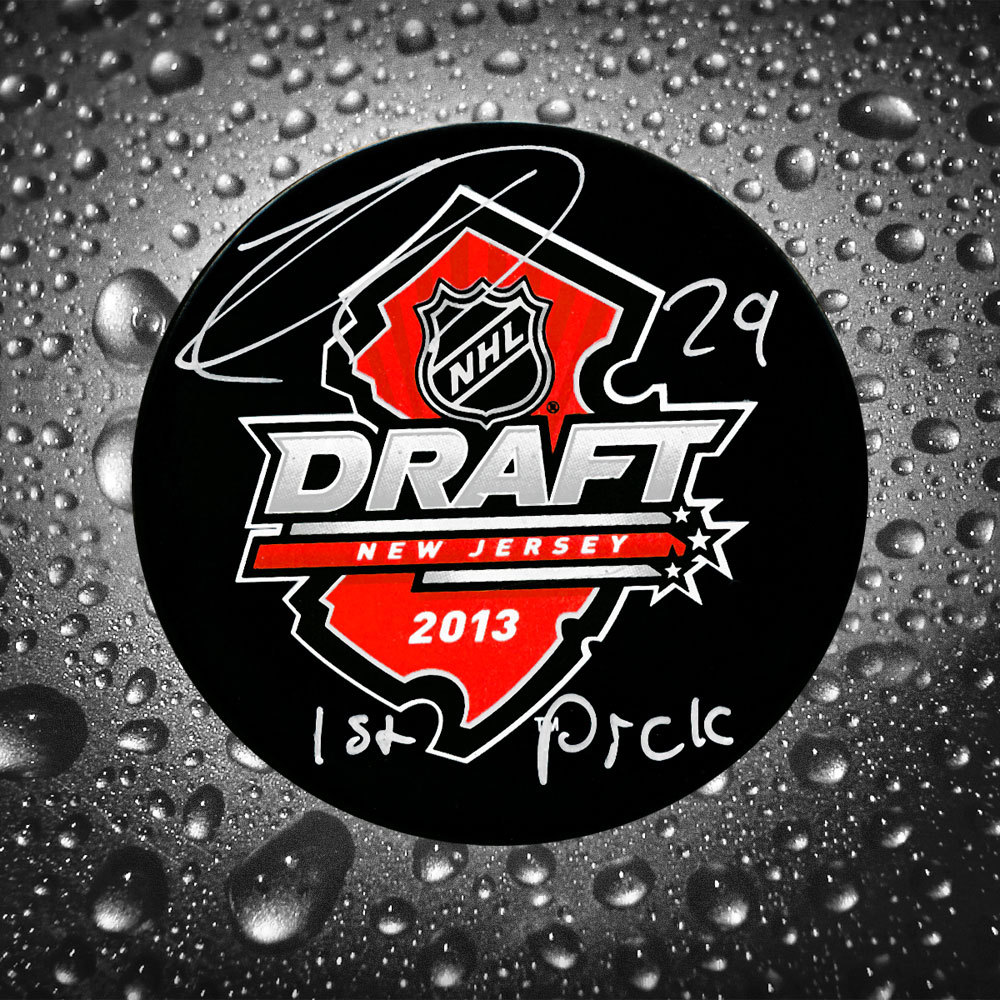 Nathan MacKinnon 1st Pick 2013 NHL Draft Day Autographed Puck NHL