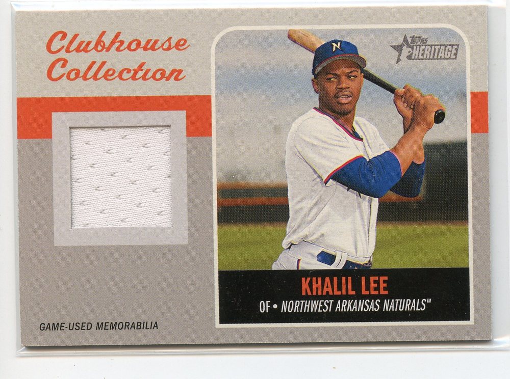 2019 Topps Heritage Minors Clubhouse Collection Relics #CCRKLE Khalil Lee