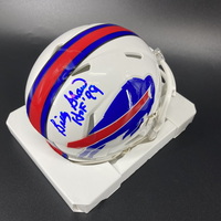 HOF - Bills Billy Shaw Signed Mini Helmet with "HOF 99" Inscri...