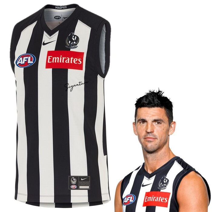 Photo of Scott Pendlebury #10 Collingwood 2025 Signed Home Match-Worn Guernsey