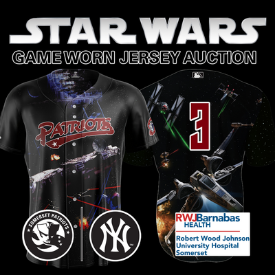 Outfielder Brendan Jones #3, Size 44 (MD), Game-Worn and signed Star Wars Jersey