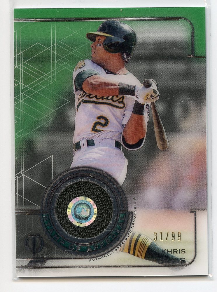 2019 Topps Tribute Stamp of Approval Relics Green #SOAKD Khris Davis 31/99