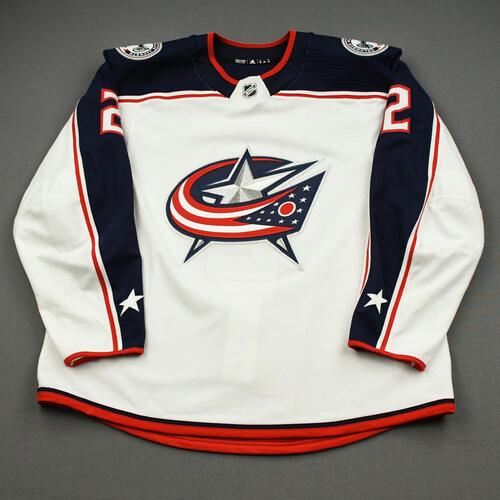 Image of Peeke, Andrew<br>White Set 1 - 1st NHL Goal (C removed)<br>Columbus Blue Jackets<br>2019-20<br>#2