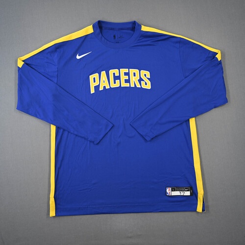 Image of Brimah, Amida - Indiana Pacers - Game-Issued City Edition Long-Sleeved Shooting Shirt - 2021-22 NBA Season