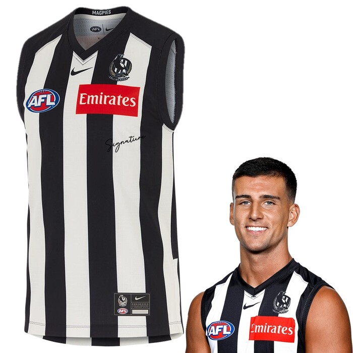 Photo of Nick Daicos #35 Collingwood 2025 Signed Home Match-Worn Guernsey