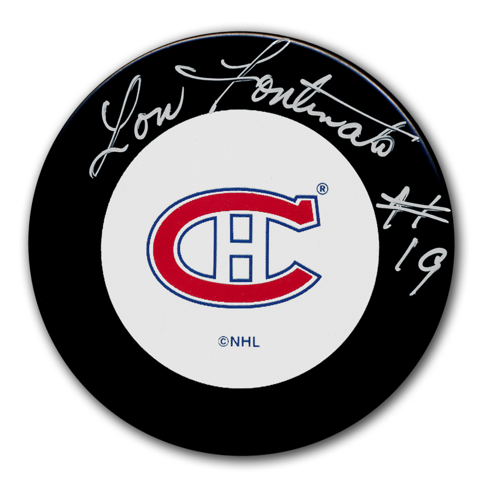 Lou Fontinato Montreal Canadiens Original 6 Autographed Puck