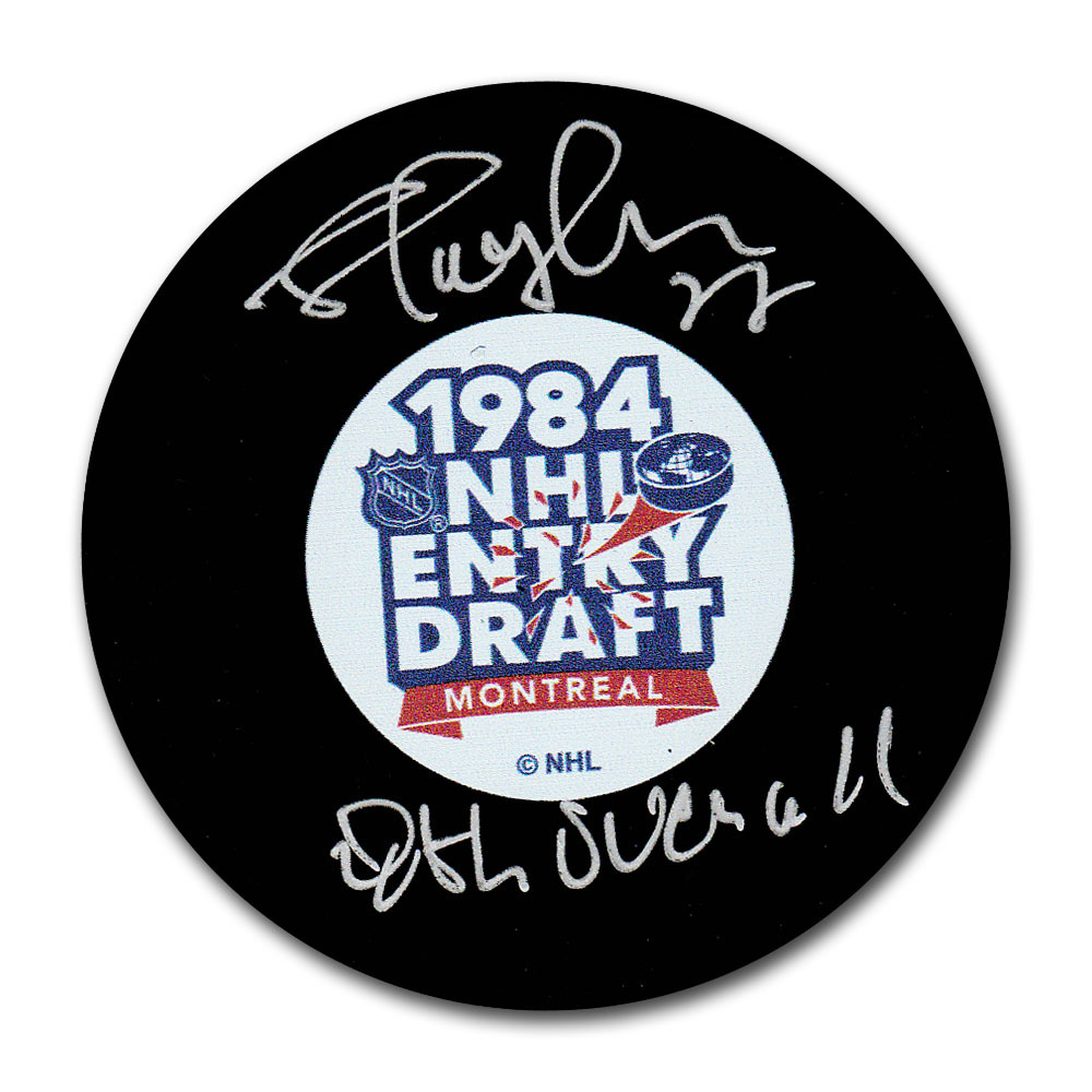 Shayne Corson Autographed 1984 NHL Entry Draft Puck w/8th OVERALL Inscription