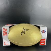 NFL - Broncos Audric Estime Signed Gold Composite Football