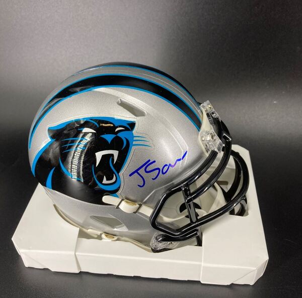 NFL - Panthers Ja'Tavion Sanders Signed Mini Helmet