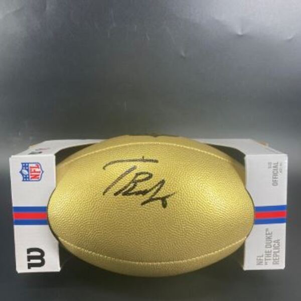 NFL - Cowboys Tyler Booker Signed Gold Composite Football