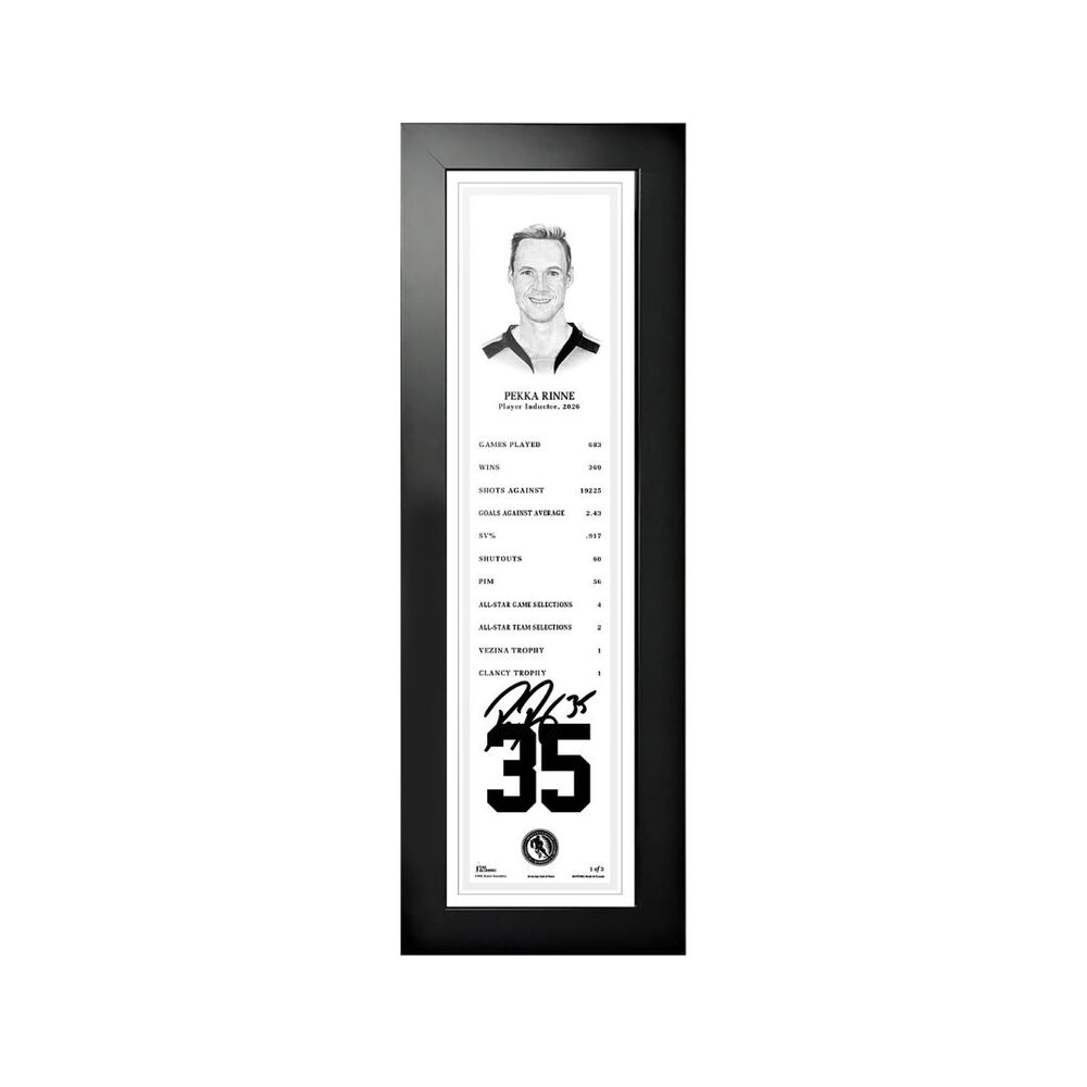 Pekka Rinne Autographed Legends Line Honoured Member Stat Frame - Limited Edition 1/3
