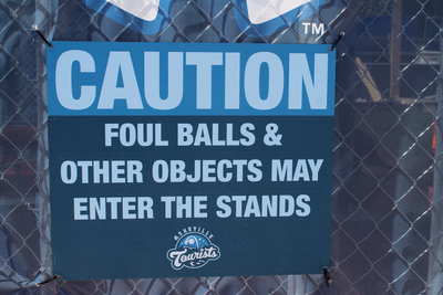 Caution Foul Ball Sign 5