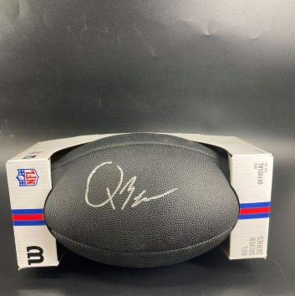 NFL - Dolphins Quinn Ewers Signed Black Composite Silver Series Football