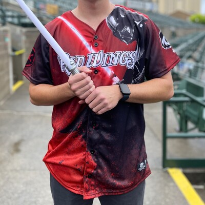Rochester Red Wings Star Wars Jersey #20, Signed By Stone Garrett