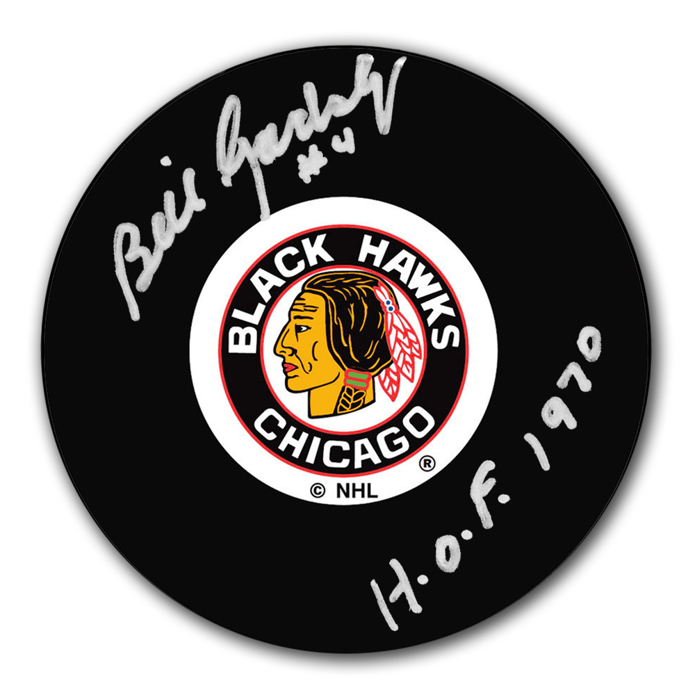 Bill Gadsby Chicago Blackhawks HOF Autographed Puck
