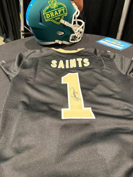 Jordyn Tyson  Autographed Saints Draft Jersey - 1st NFL Auction official...