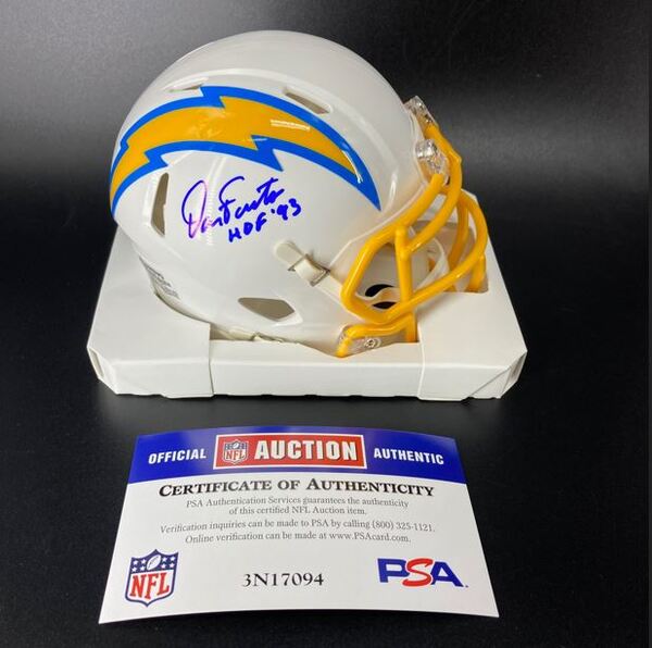 HOF - Chargers Dan Fouts Signed HOF Mini Helmet