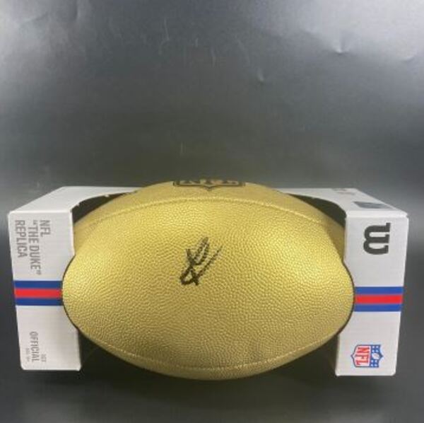 NFL - Giants Abdul Carter Signed Gold Composite Football