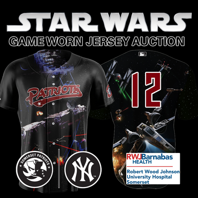 Catcher Thomas Frick #12, Size 46 (LG), Game-Worn and signed Star Wars Jersey