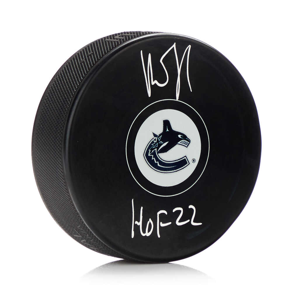 Roberto Luongo Autographed Vancouver Canucks Hockey Puck with HOF Note