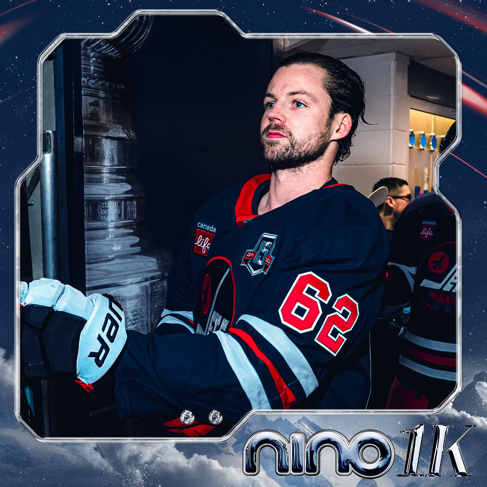 Josh Morrissey #44 Warmup Worn Nino Niederreiter Commemorative Jersey