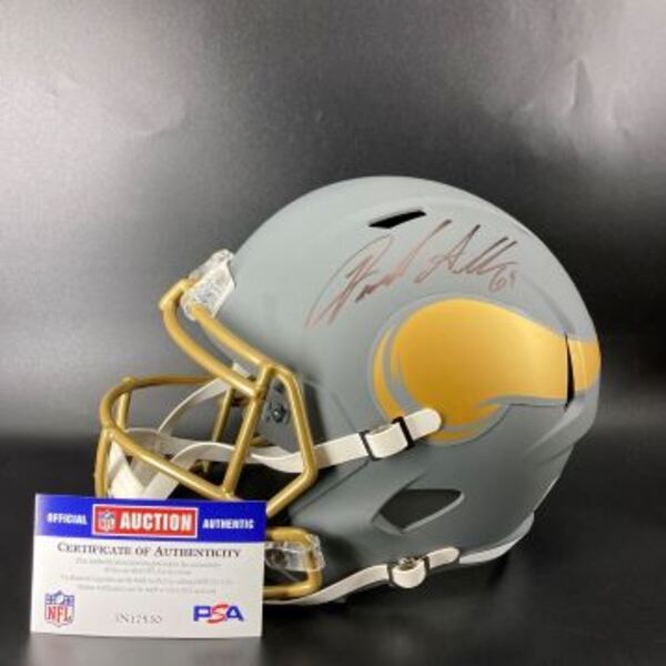 HOF - Vikings Jared Allen Signed Replica Slate Speed Helmet