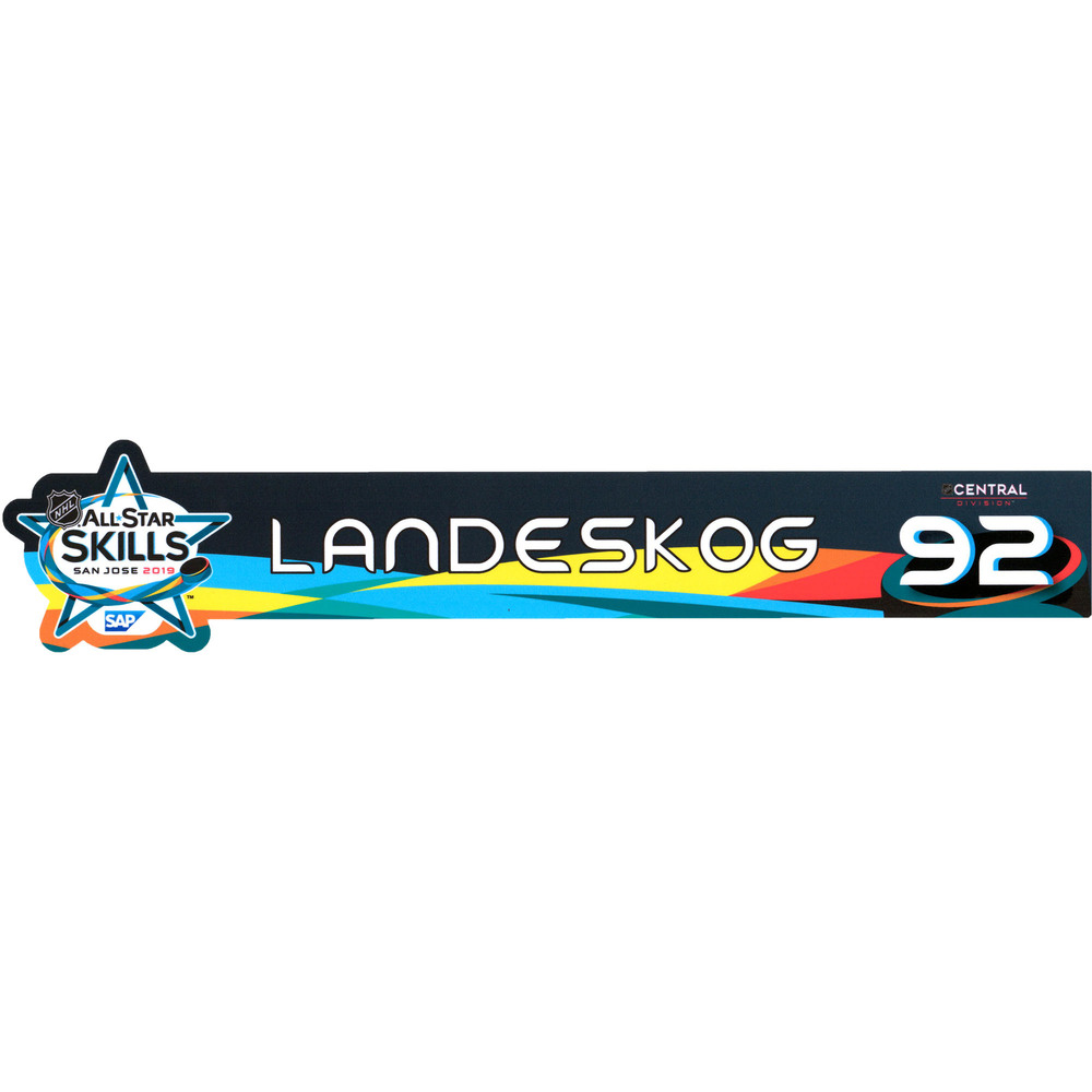 Gabriel Landeskog Colorado Avalanche Event-Used #92 Locker Nameplate from All-Star Skills Competition