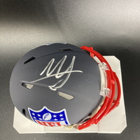 NFL - Commanders Mike Sainristil Signed Blue Shield Mini Helmet