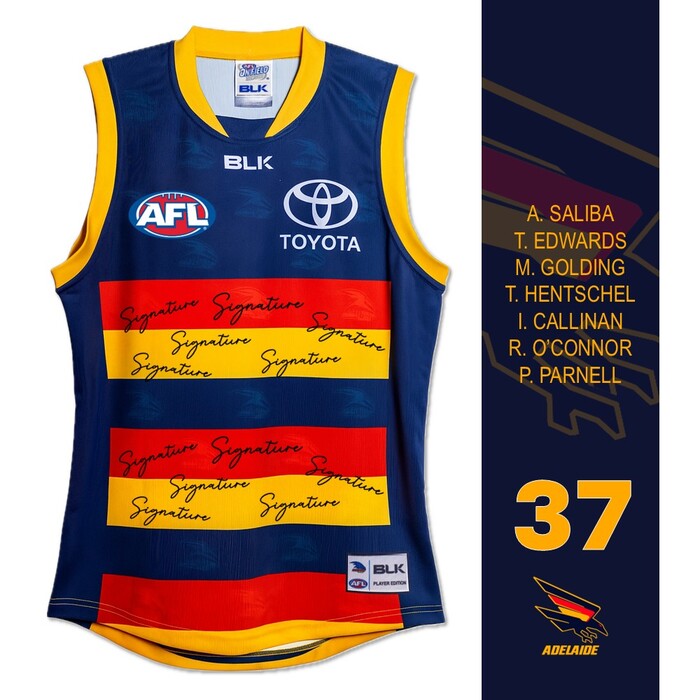 Photo of AFL Adelaide Crows #37 Past & Current Players Signed Guernsey