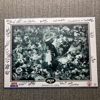 NFL - Jets Multi Sign Super Bowl III Collage Poster (24x18) Signed By Ov...