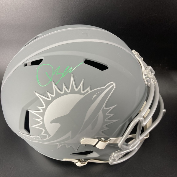 NFL - Dolphins Quinn Ewers Signed Slate Replica Speed Helmet