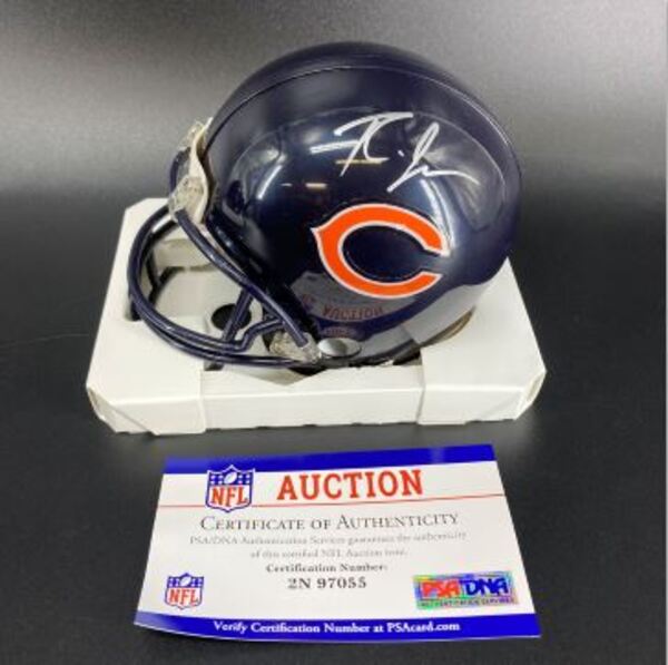 NFL - Bears Roschon Johnson signed mini helmet