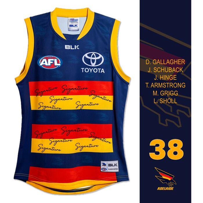 Photo of AFL Adelaide Crows #38 Past & Current Players Signed Guernsey