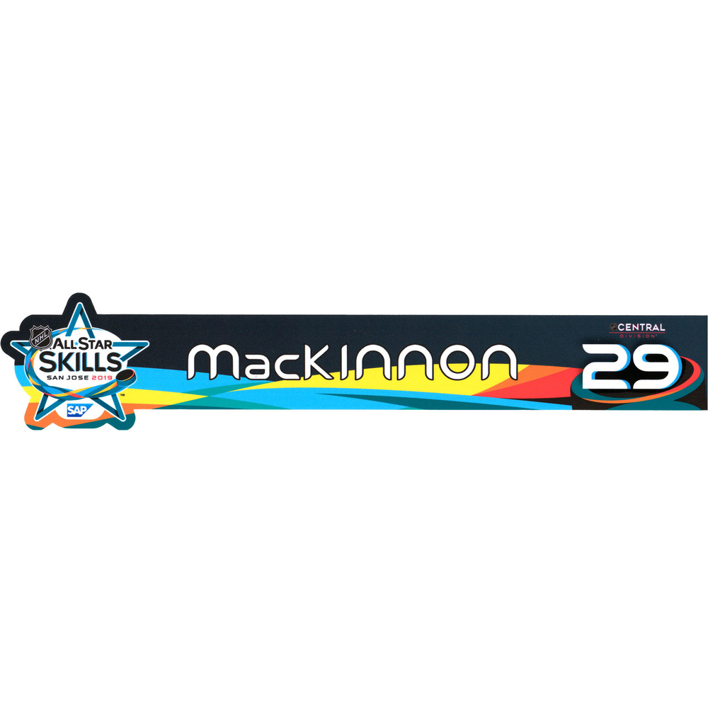 Nathan MacKinnon Colorado Avalanche Player-Issued #29 Locker Nameplate from the NHL All-Star Game Skills Challenge on Friday January 25, 2019