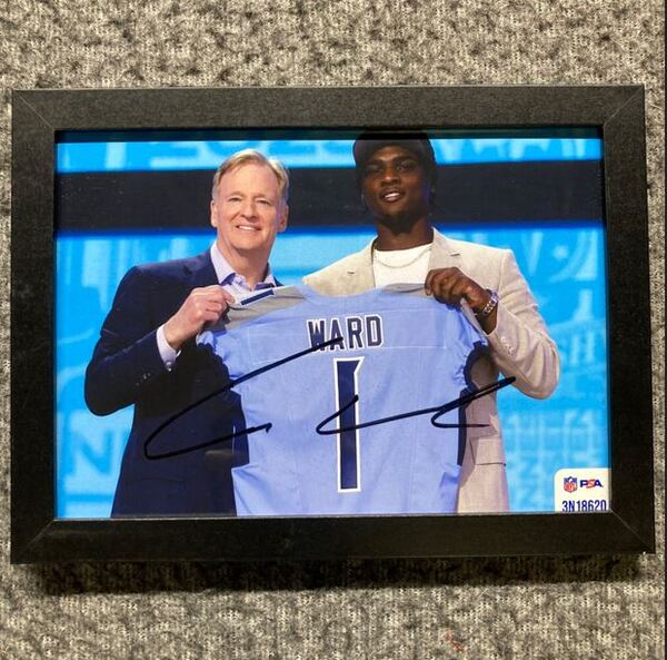 NFL - Titans Cam Ward Signed And Framed 4x6 Draft Photo