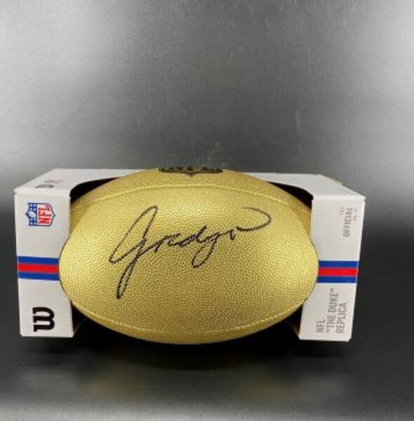 NFL - Saints Jordyn Tyson Signed Gold Composite Football