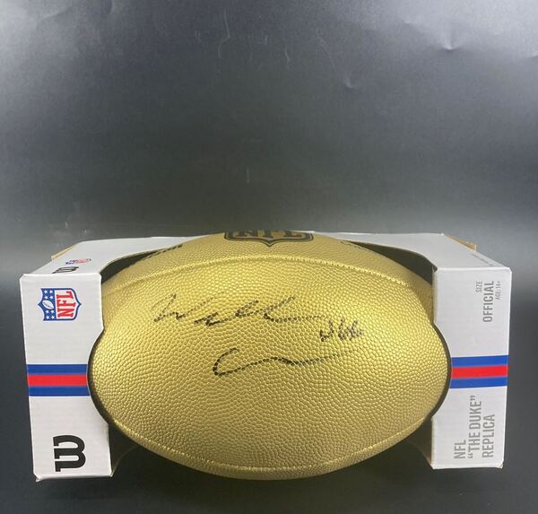 NFL - Patriots Will Campbell Signed Gold Composite Football